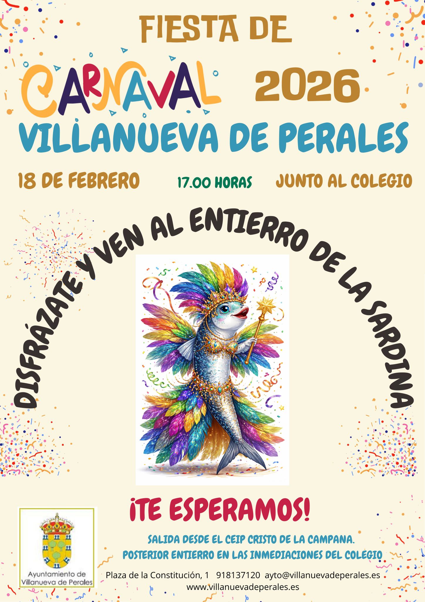 Villanueva de Perales despide al Carnaval con el Entierro de la Sardina.🐟🐟🐟